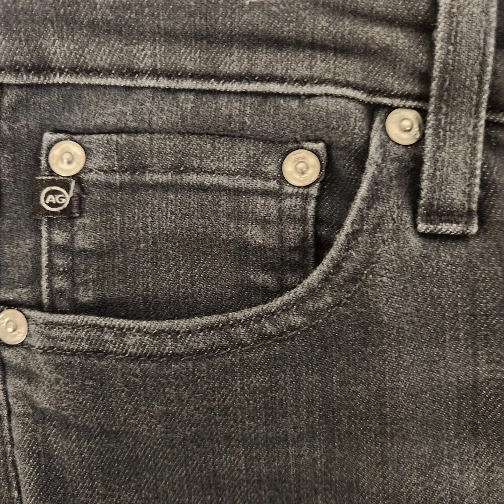 AG Adriano Goldschmied Jeans The Stevie Slim Straight Leg Jean Black 27R 30x30‎